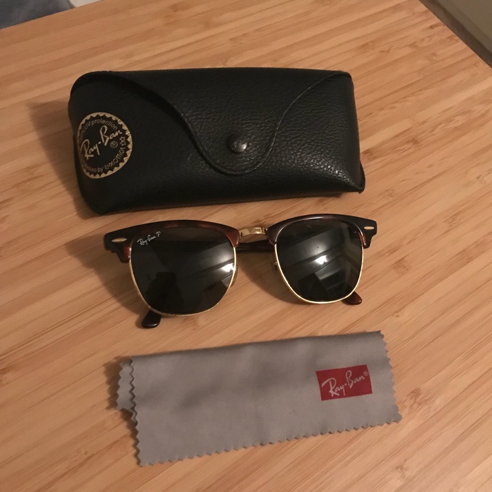 Tortoise shell Ray Ban Clubmasters (polarized)
